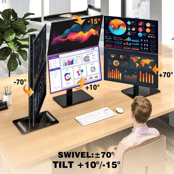 5Rcom · Soporte doble para monitores de 13 a 38 pulgadas y 20 kg — vista 2