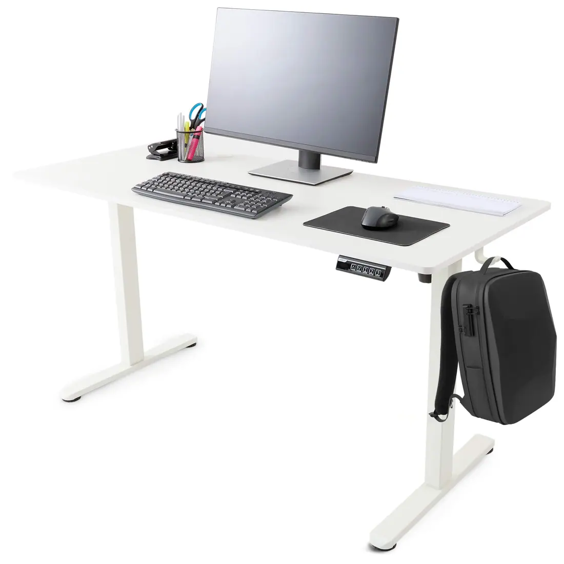 Arebos · Escritorio elevable eléctrico 140 × 60 cm con memoria