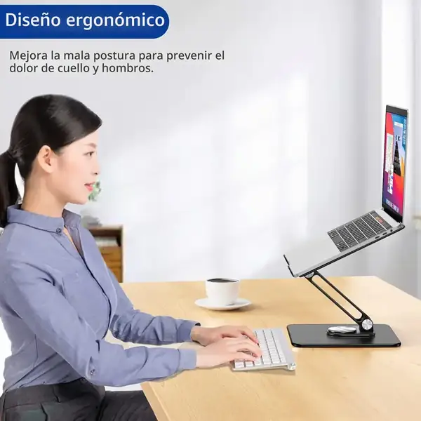 BESIGN LSX7 · Soporte para portátil con base giratoria de 360° — vista 4