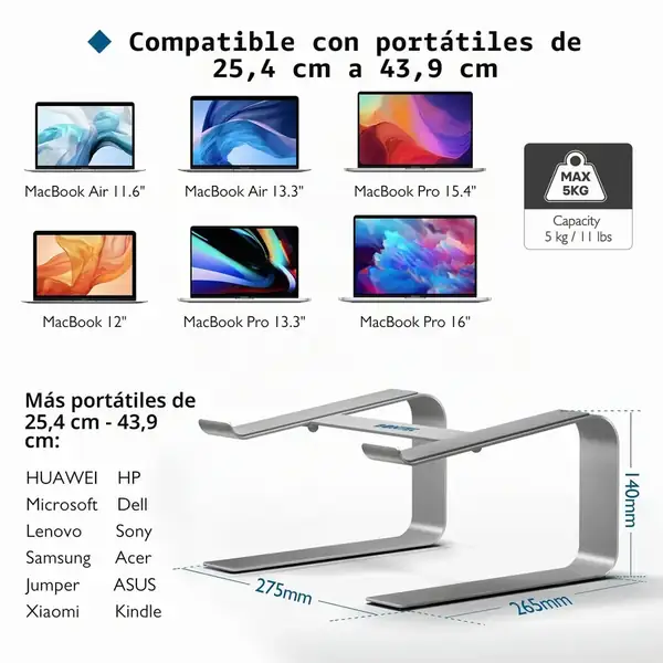 BONTEC · Soporte elevador para portátil de 10 a 17 pulgadas — vista 3
