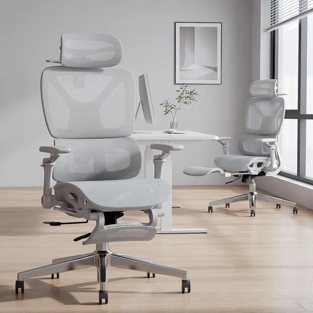 Comfora · Silla ergonómica con reposabrazos 6D y lumbar de 25° — vista 2