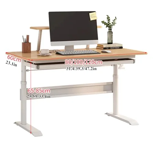 FEEGAR · Escritorio regulable en altura 120 × 60 cm con cajón y estante — vista 2