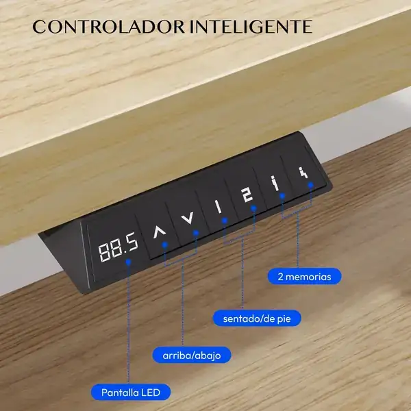 FLEXISPOT QE Pro · Escritorio elevable eléctrico 110 × 54 cm con 4 memorias — vista 3