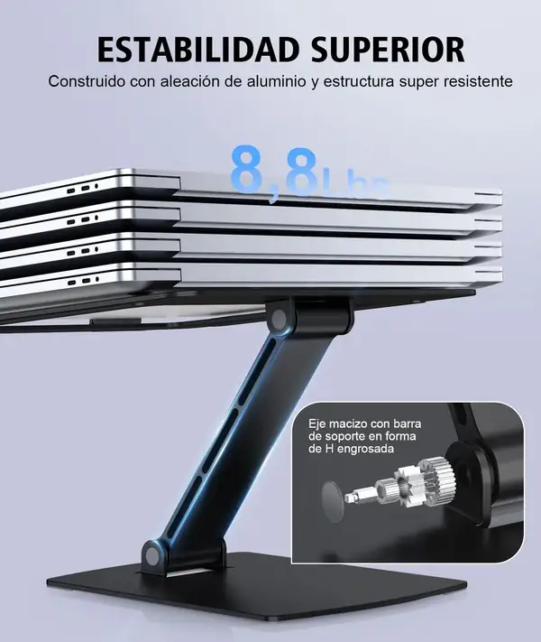 Glangeh · Soporte de portátil plegable con estructura en Z de un solo poste — vista 3