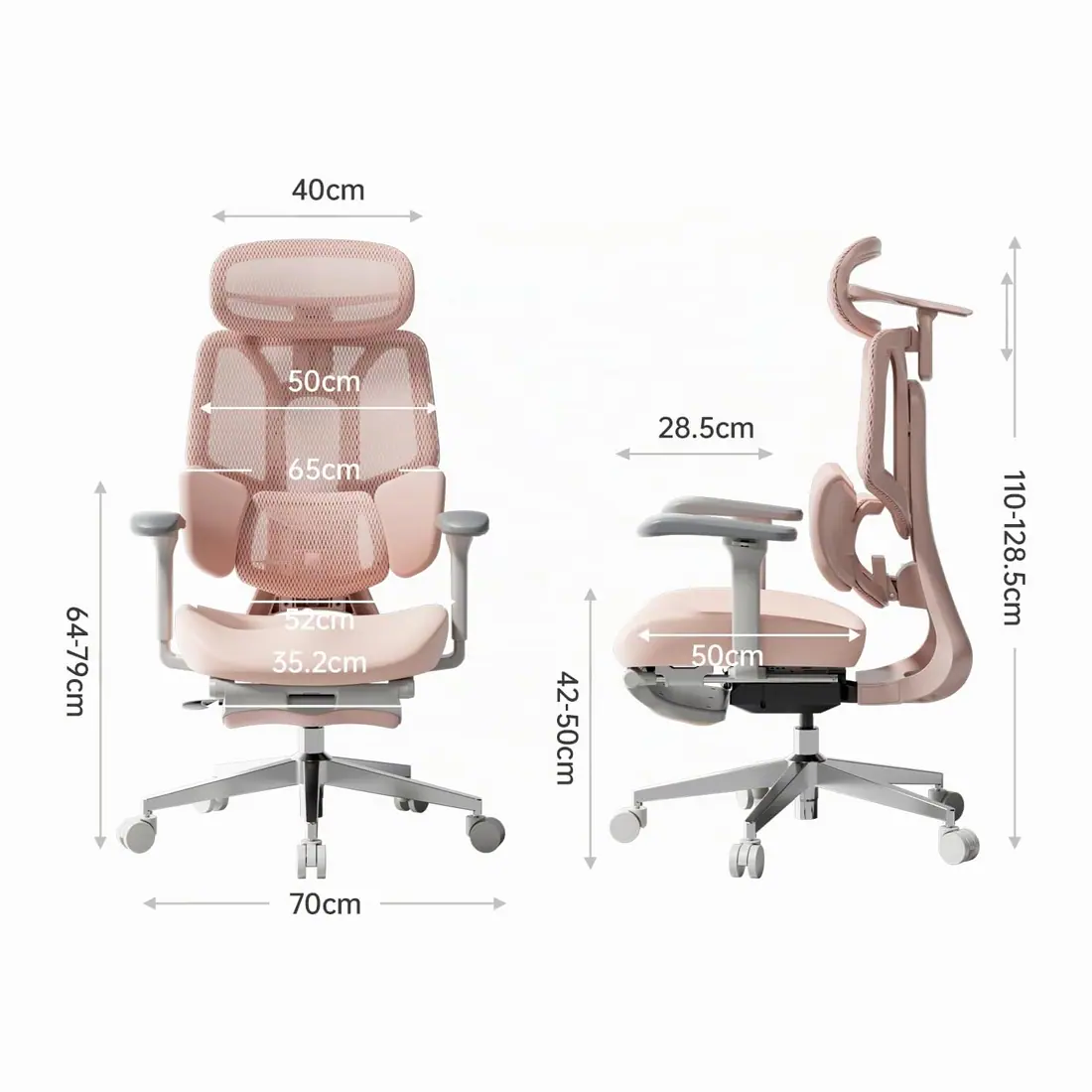 Hbada · E3 Air, silla ergonómica con soporte lumbar dinámico de tres zonas — vista 3