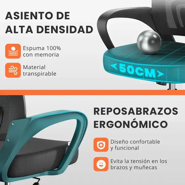 JUPPLIES · Silla de escritorio de malla con apoyo lumbar — vista 5