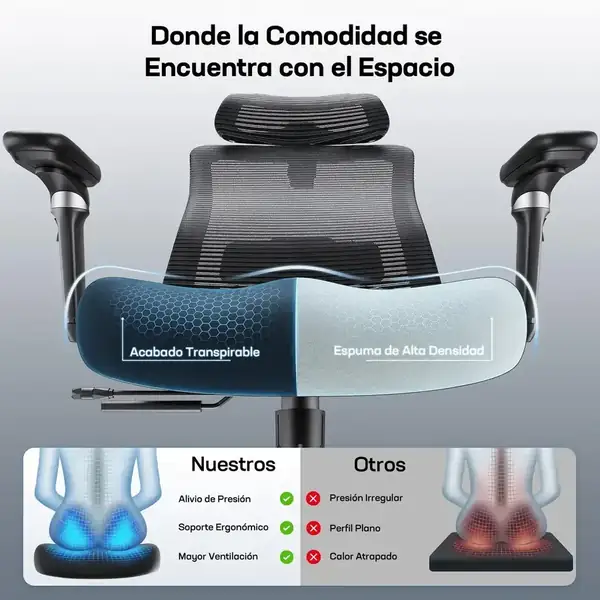 Marsail HNOFC48 · Silla ergonómica con reposabrazos 6D y asiento deslizante — vista 4