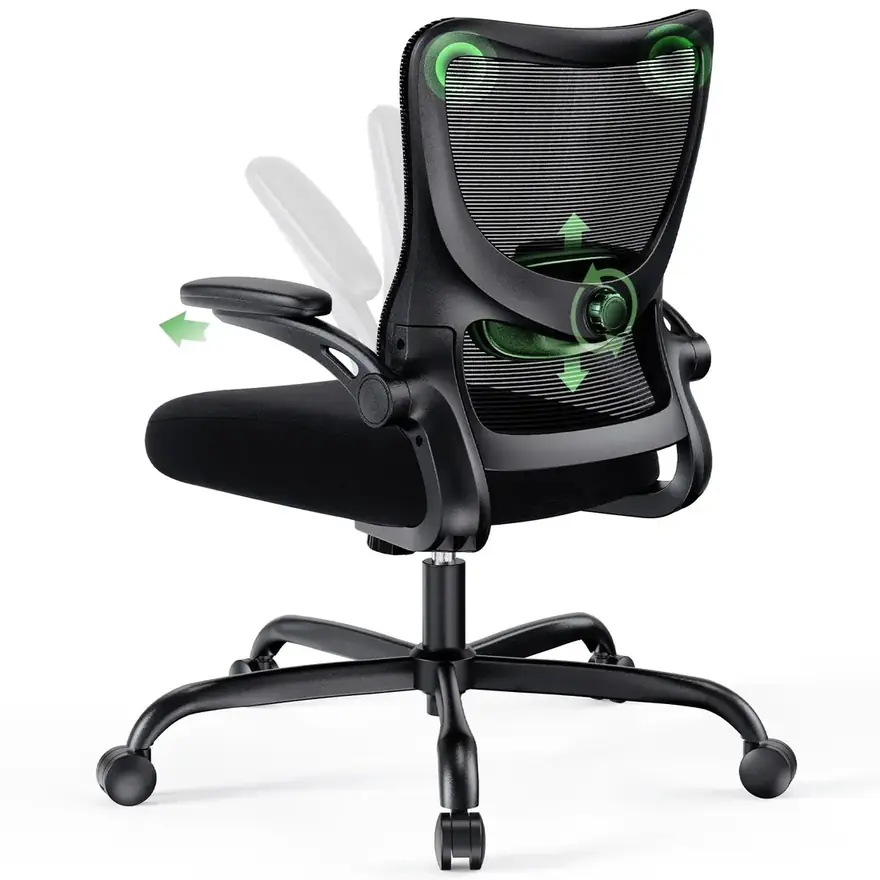 Marsail · Silla ergonómica con reposabrazos 3D y soporte lumbar 2D