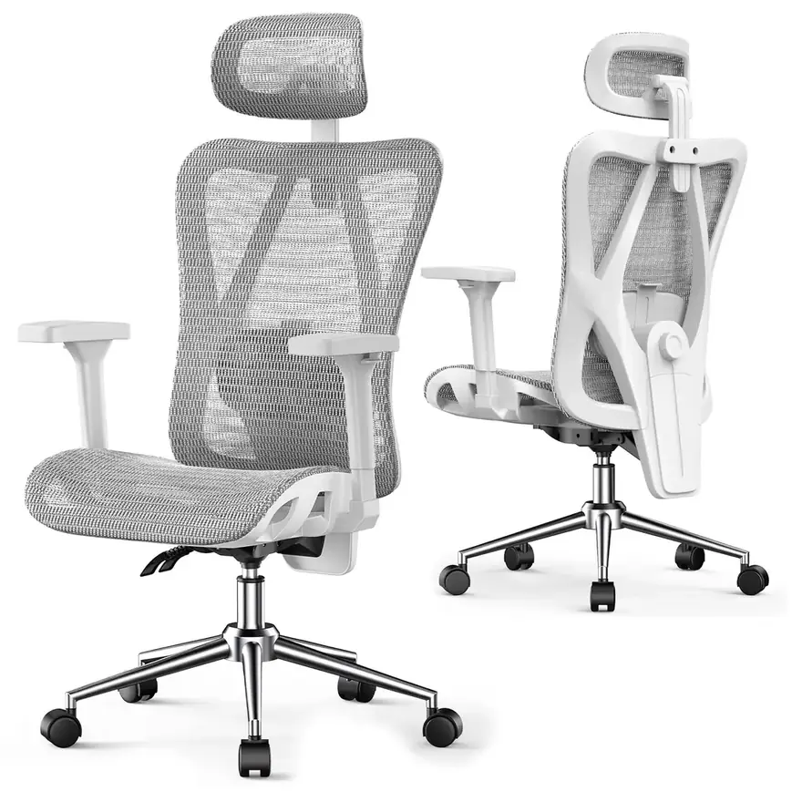 naspaluro · Silla ergonómica de malla con respaldo en 3 posiciones y 150 kg