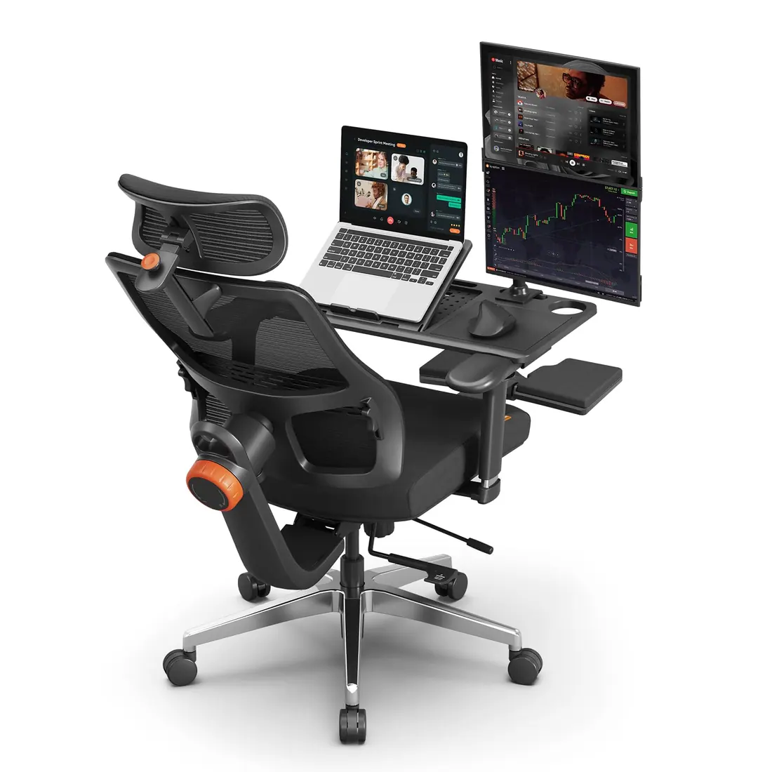 Newtral · MagicH-BPRO, silla ergonómica con bandeja para portátil