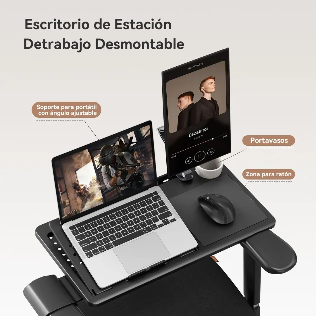 Newtral · MagicH-BPRO, silla ergonómica con bandeja para portátil — vista 4