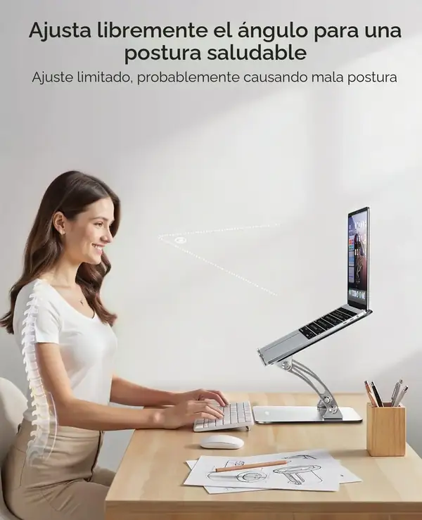 Nulaxy C1 · Soporte de portátil de aluminio con doble eje ajustable — vista 2