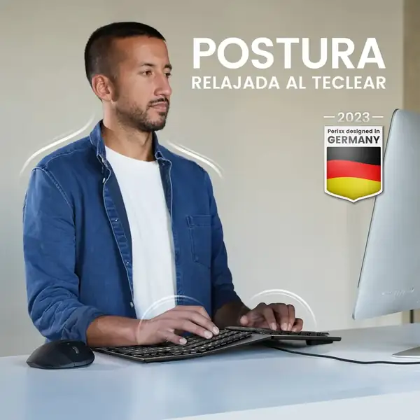 Perixx PERIBOARD-535BR · Teclado ergonómico mecánico con reposamuñecas ajustable — vista 3