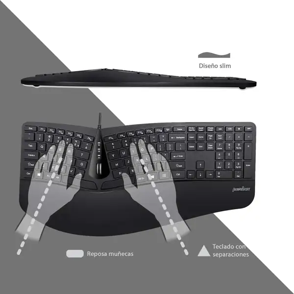 Perixx PERIDUO-505 · Combo de teclado dividido y ratón vertical — vista 3