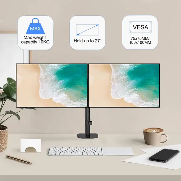 Pholiten · Soporte doble para monitores de 13 a 27 pulgadas — vista 4