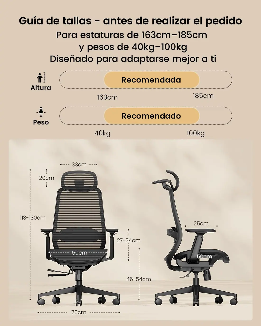 ProtoArc · EC200 Pro, silla ergonómica de malla con reposabrazos 4D — vista 3