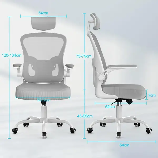 rattantree · Silla de oficina de malla con reposacabezas y lumbar — vista 3
