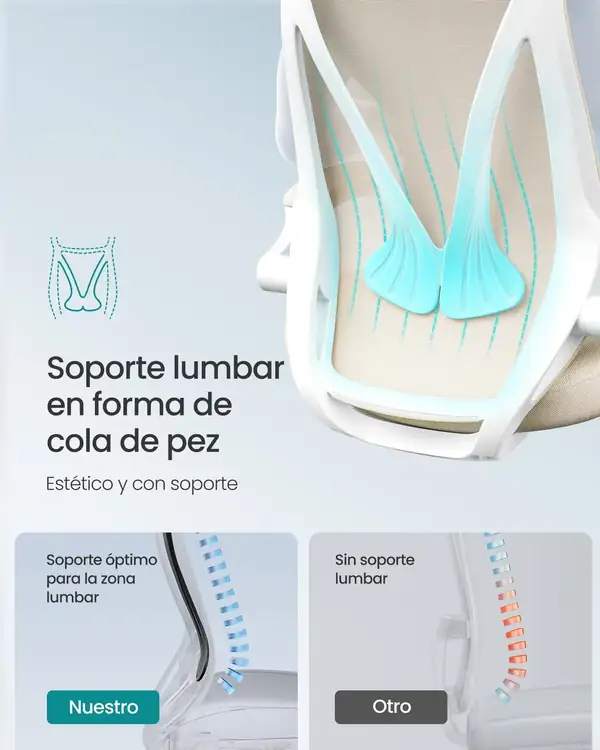 SONGMICS OBN088 · Silla giratoria con respaldo en S de 70 cm — vista 4