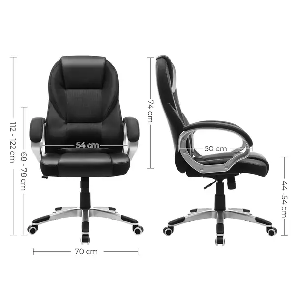 SONGMICS · Silla de escritorio ergonómica con asiento de 44 a 54 cm — vista 3