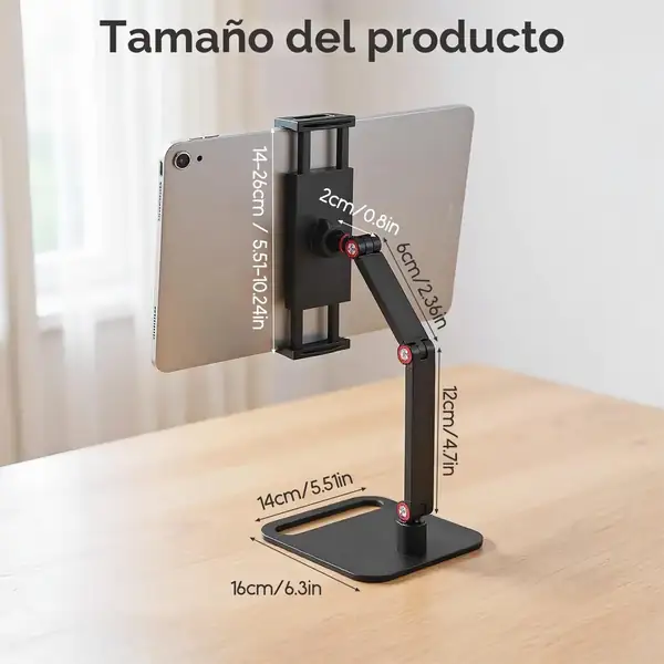 BORDRISE · Soporte para monitor portátil con giro de 360° y base metálica — vista 2