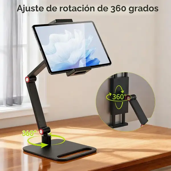 BORDRISE · Soporte para monitor portátil con giro de 360° y base metálica — vista 4