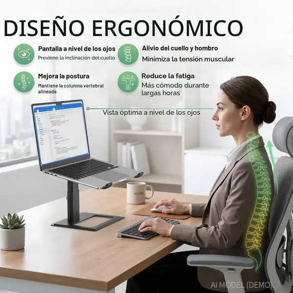 SOUNDANCE · Soporte de portátil de aluminio hasta 17,3 pulgadas — vista 2