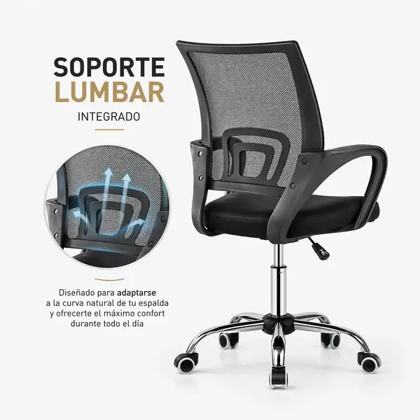 T-LoVendo · Silla de escritorio juvenil de malla con elevación a gas — vista 4