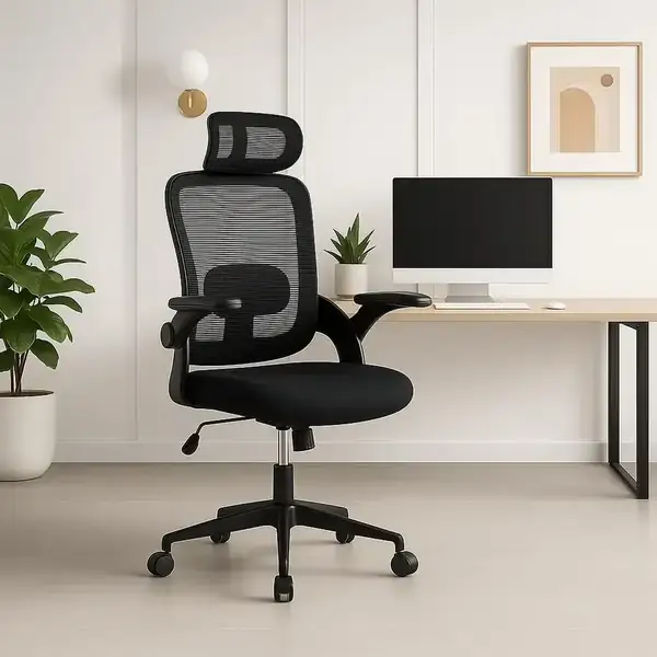 T-LoVendo · Silla de oficina de malla con reposacabezas ajustable — vista 2