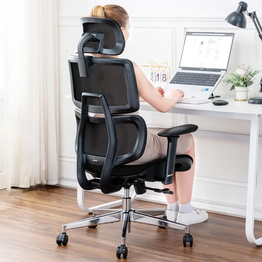 TONFARY · Silla ergonómica de malla con respaldo dividido, 150 kg — vista 2