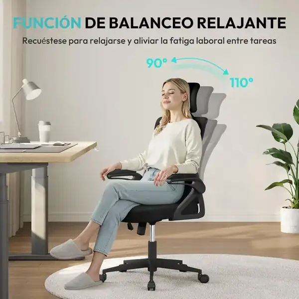 Yaheetech · Silla de oficina ergonómica de malla con soporte lumbar — vista 6